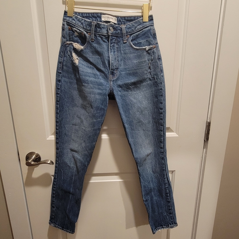 Abercrombie & Fitch High Rise Skinny Curve Love Jeans Medium Wash Denim Pants